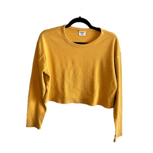 Aritzia Sunday Best Baby Waffle Cropped Long Sleeve M